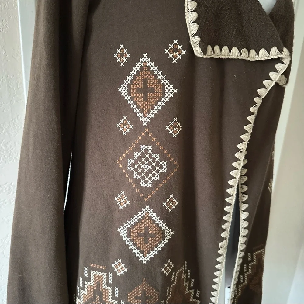 Open Jacket Vest, Small-Med, Brown Aztec - Picture 2 of 10